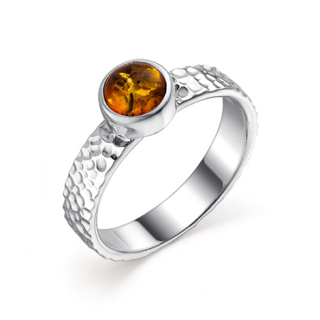 Серебряное кольцо с янтарем