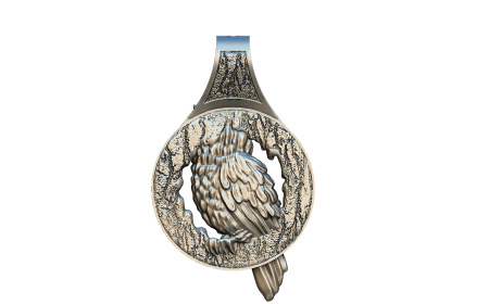 Серебряная подвеска «Белый филин»