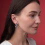Серьги из серебра «Марфа Васильевна» кошка в кокошнике