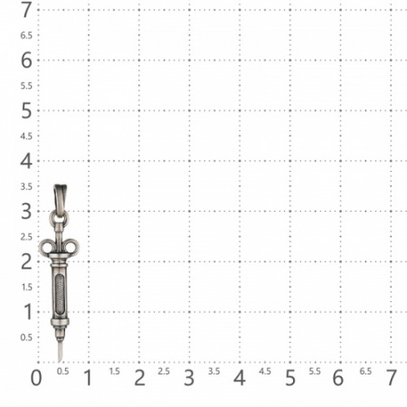 Подвеска из серебра для Медика «Шприц»
