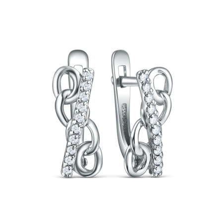 Серьги из серебра с фианитами