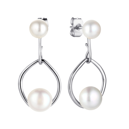 Серьги из серебра с жемчугом