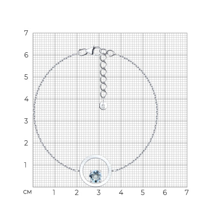 Серебряный браслет с топазом «Круг»