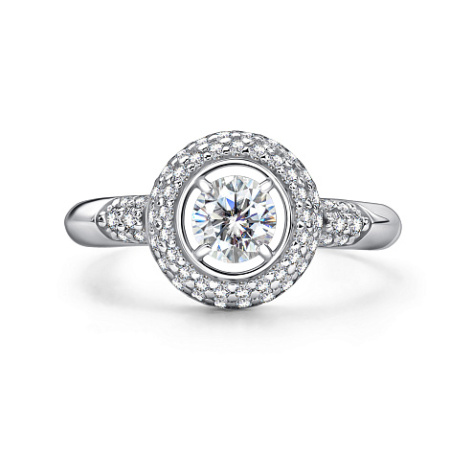 Серебряное кольцо с горным хрусталём и фианитами