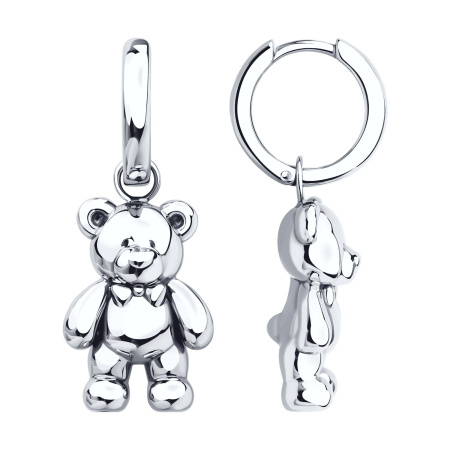 Серьги из серебра «Мишка»