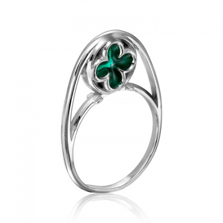 Кольцо тройное из серебра с эмалью «Готика»