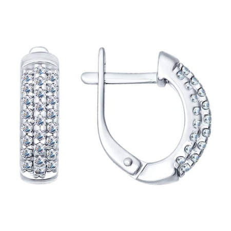 Серьги из серебра с фианитами