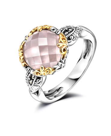 Серебряное кольцо ALEXANDRE VASSILIEV с розовым кварцем