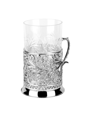 Серебряный подстаканник «Подарочный» литой