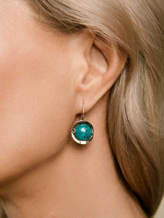 Серебряные серьги с бирюзой
