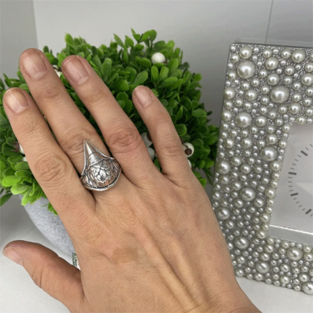 Серебряное кольцо «Ворон»