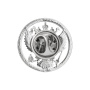 Брошь значок из серебра «Герб круглый» с фианитом