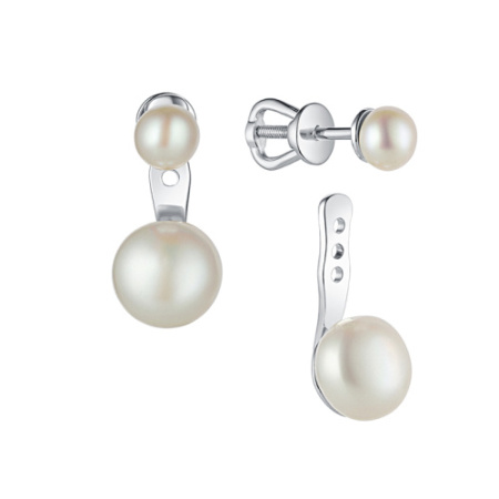 Пусеты из серебра с жемчугом