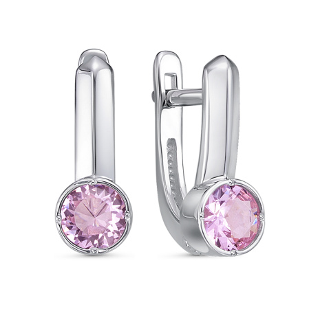 Серьги детские из серебра с кварцем