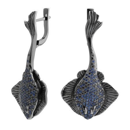 Серебряные серьги «Скат»