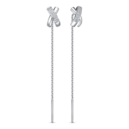 Серебряные серьги с фианитами