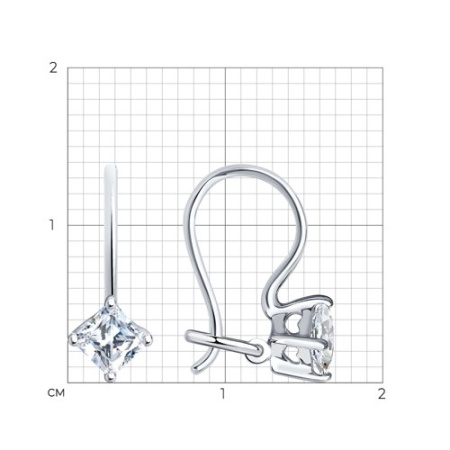 Серьги из серебра с фианитами sokollov
