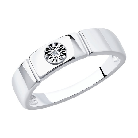 Кольцо из серебра с бриллиантом