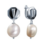 Серебряные серьги «Элемент» с жемчугом