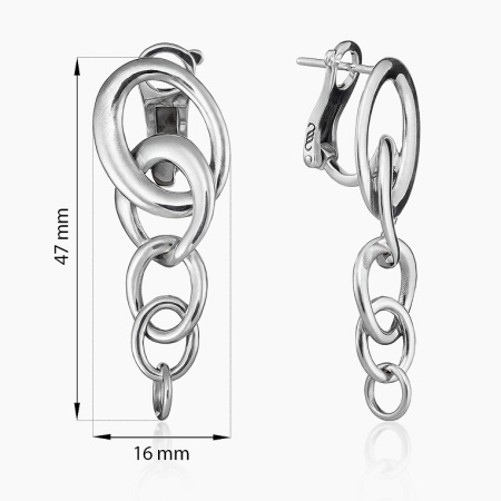 Серебряные серьги «Звенья»