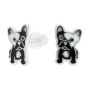 Серьги из серебра с эмалью «Бульдог»