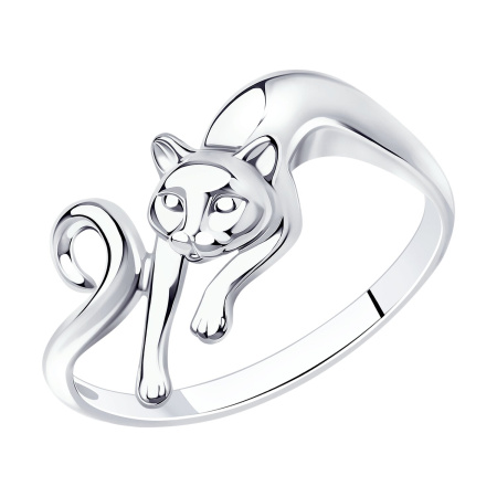 Кольцо из серебра «Кот»