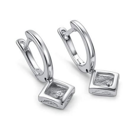 Серьги из серебра с бриллиантом