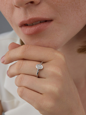 Кольцо из серебра с бриллиантом «Ветвь»