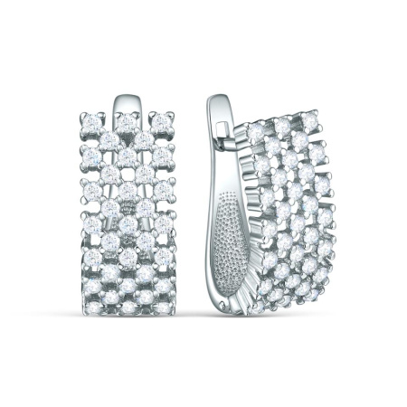 Серьги из серебра с фианитами