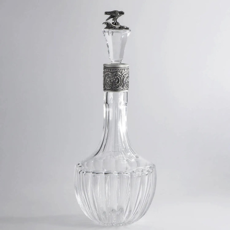 Графин для водки из серебра «Сокол» с чернением