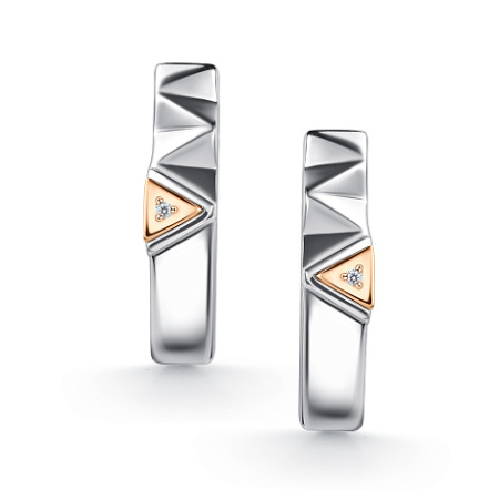 Серьги из серебра с бриллиантами и позолотой