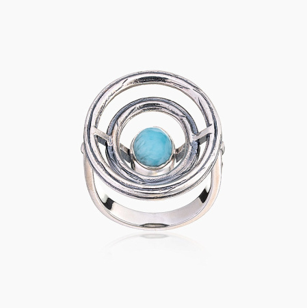 Кольцо из серебра с камнем ларимар