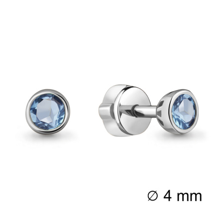 Серьги-гвоздики из серебра с топазом