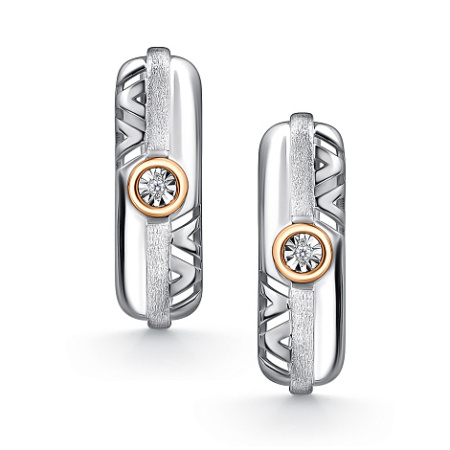 Серьги из серебра с бриллиантом