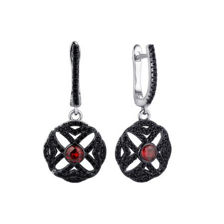 Серьги из серебра с фианитом и нанокристаллами