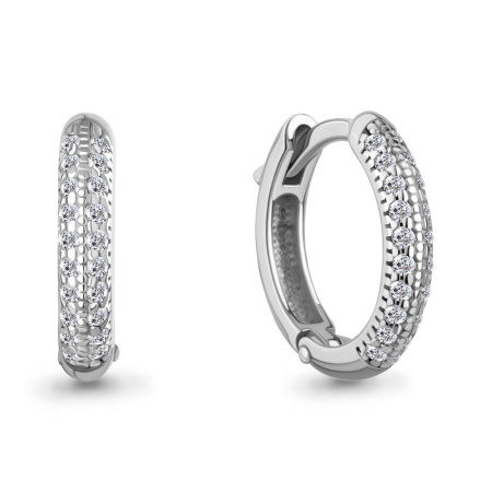 Серьги из серебра с фианитами