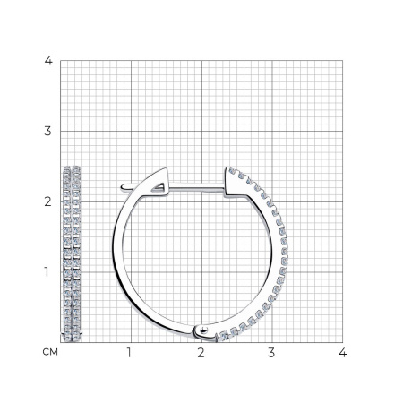Серьги из серебра с фианитами