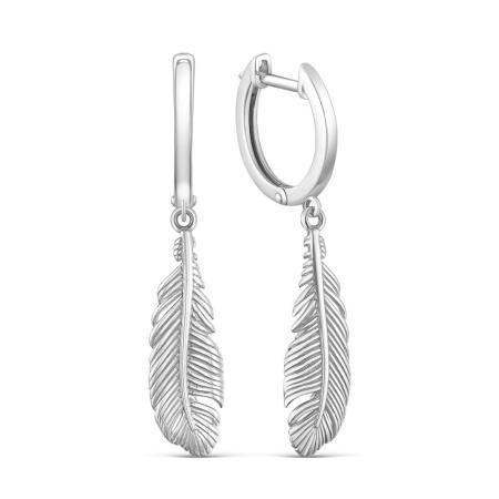 Серьги из серебра «Перо»