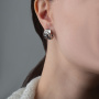 Серьги из серебра «Пион»