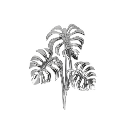 Брошь из серебра «Монстера»