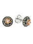 Серебряные серьги с фианитами «Шампань» и марказитами