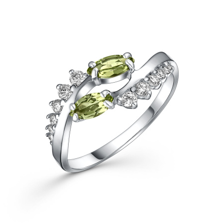 Кольцо из серебра с хризолитом