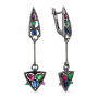 Серьги из серебра с эмалью «Готика»