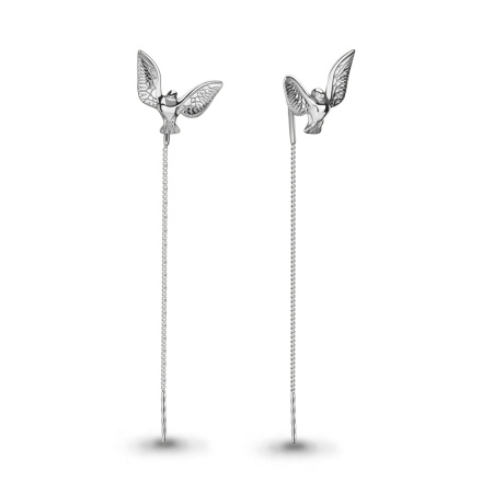 Серебряные серьги «Голубь»