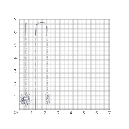 Серьги из серебра с фианитами «Муха»