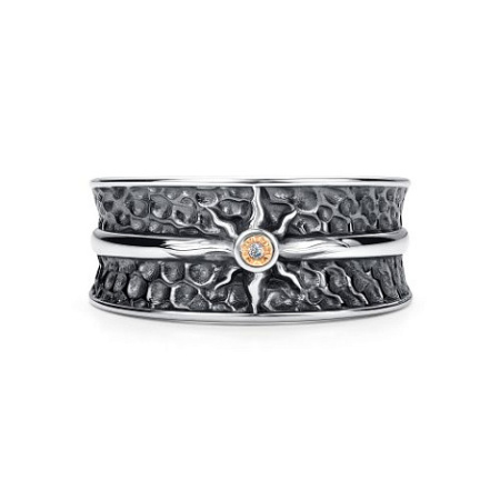 Кольцо из серебра с бриллиантом