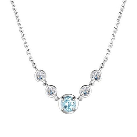 Колье из серебра с топазом и фианитами