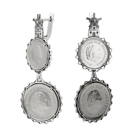 Серьги из серебра «Мельница»