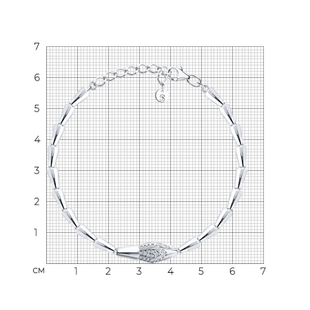 Браслет из серебра с фианитами