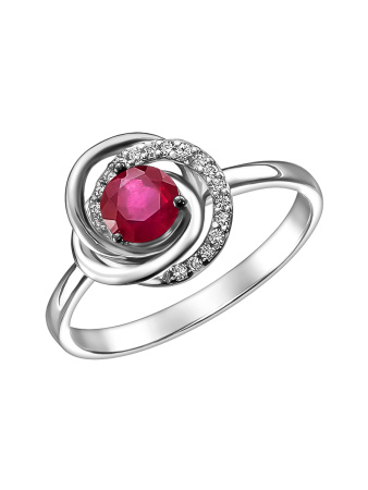 Кольцо с натуральным рубином